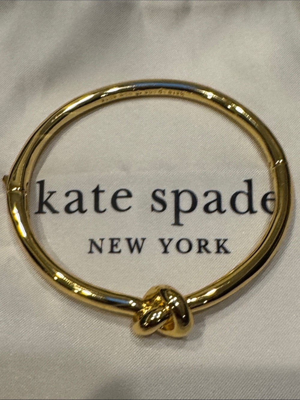 kate spade Gold Knot Hinged Bangle Bracelet
